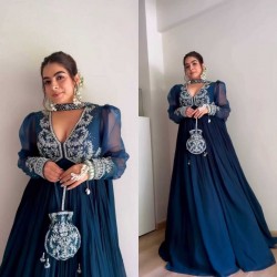 Fancy stitched designer anarkali gown